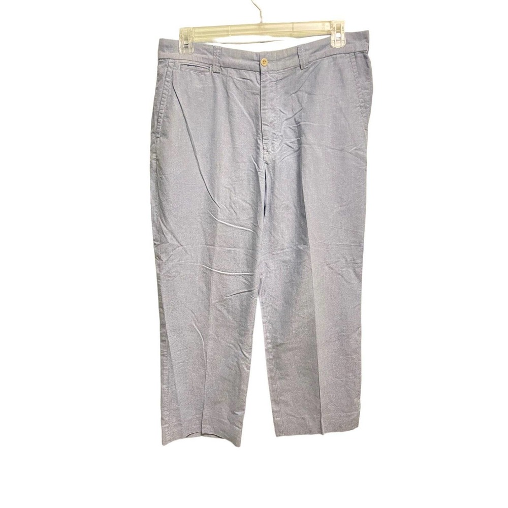 Polo Ralph Lauren Chino Pants Mens 36x32 Blue Oxford Knit Cotton Preppy